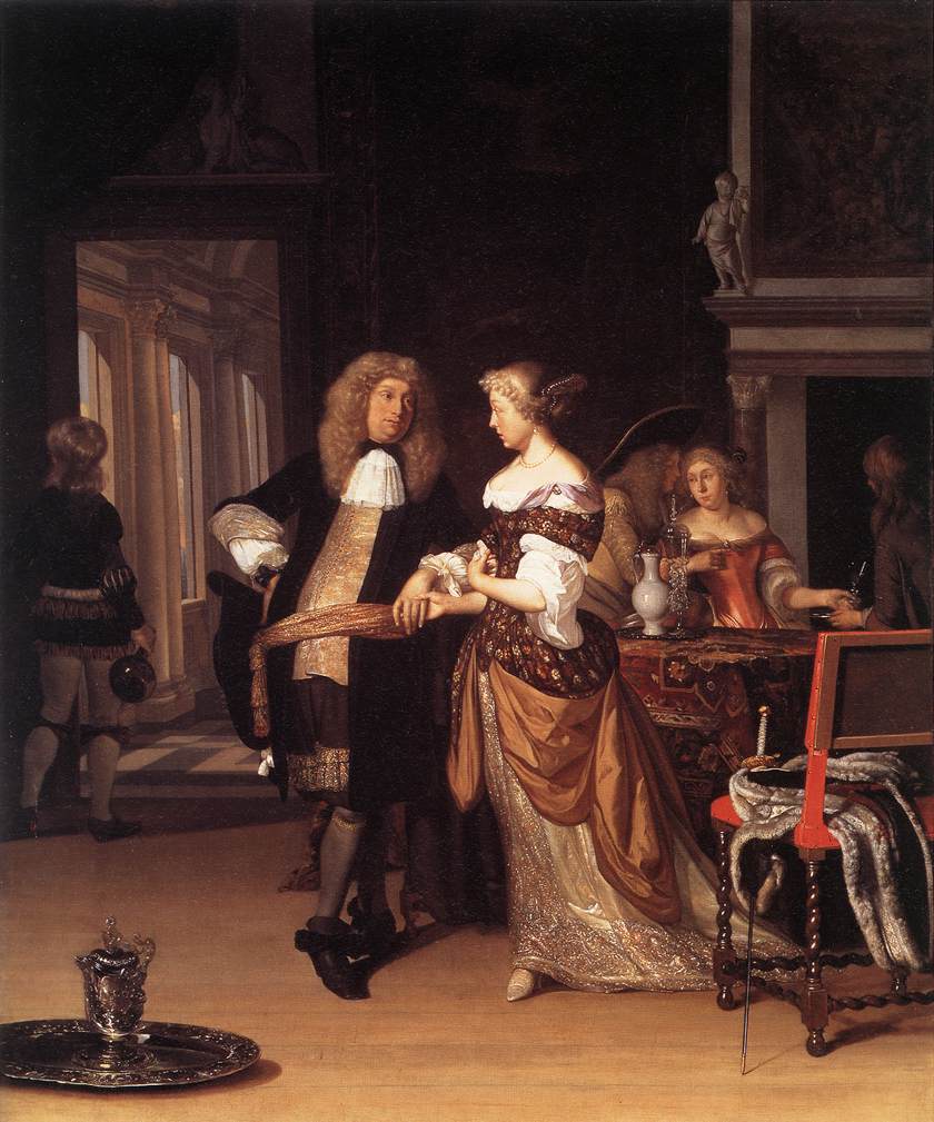 An Elegant Couple In An Interior by Eglon van der Neer